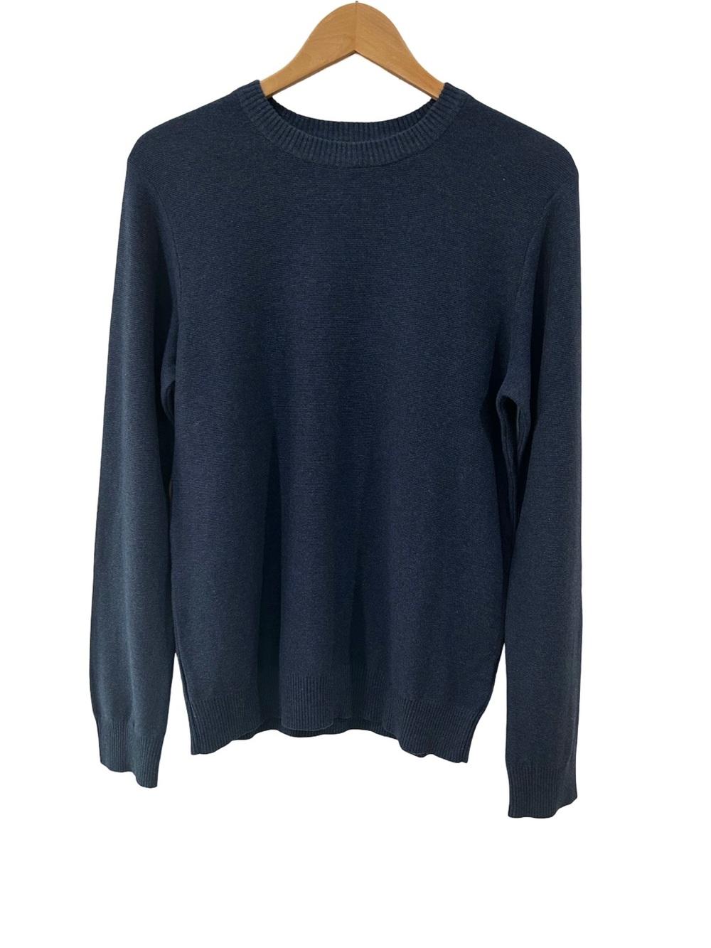 Pact men’s classic fine Knit crewneck Sweater M French navy organic cotton NWT
